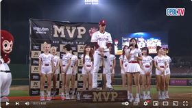 ▲要陳晨威跳舞給過世的阿嬤看，樂天桃猿主持人沐妍被罵翻。（圖／翻攝自CPBLTV）