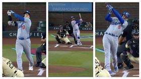 ▲大谷翔平、貝茲（Mookie Betts）、佛里曼（Freddie Freeman）連3棒擊出全壘打。（圖／翻攝自MLB官網）