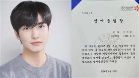 梨泰院事件中為救人喪命的演員李智漢「名譽畢業」，家屬帶遺像出席畢業典禮。（圖／翻攝ji_han_0803 IG）