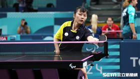 台灣帕運桌球女將田曉雯直落三晉級8強。（圖／記者蔡厚瑄攝影）