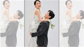 9月下旬，陳喬恩（左）將和老公Alan（右）在定情地蘭卡威舉行海島婚禮。（翻攝自海馬體照相館微博）