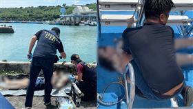墾丁打撈女浮屍，穿著黑色削肩上衣及牛仔短裙，身上無明顯外傷。（圖／翻攝畫面）
