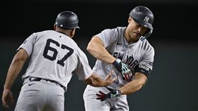 ▲史坦頓（Giancarlo Stanton）生涯10季至少擊出25轟，超越楚奧特（Mike Trout）。（圖／路透社／達志影像）