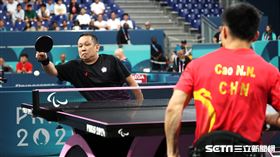 臺灣帕運桌球名將程銘志擊敗中國3金好手曹寧寧，晉級4強確定至少銅牌入帳。（圖／記者蔡厚瑄攝影）