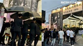 上午5點50分由崁頂鄉代妻子楊芷瑜披麻含淚帶著2名矇懂小孩將鴨頭靈柩移靈到告別式會場。（圖／翻攝畫面）