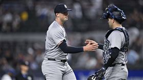 ▲洋基終結者霍姆斯（Clay Holmes）本季第11次砸鍋，排大聯盟第1。（圖／路透社／達志影像）