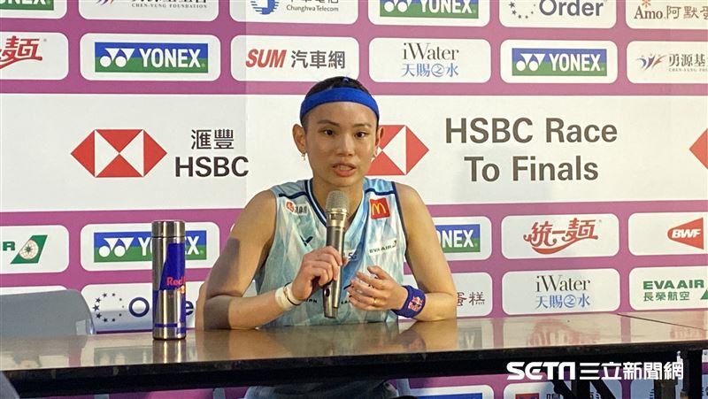 2024台北公開賽,台灣羽球一姊戴資穎賽後訪問。(圖/記者張沛嘉攝影)