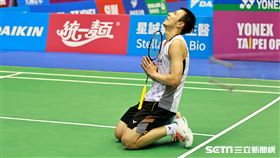 ▲台北羽球公開賽，台灣選手王子維苦戰3盤驚險晉級。（圖／記者劉彥池攝影）