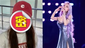  野生蔡依林被粉絲在機場捕捉超萌模樣。（組合圖／翻攝自微博）