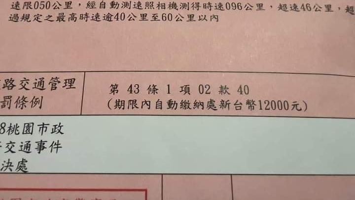 超速噴三分一薪水！苦主秀罰單挨批：殺人