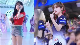 李珠珢在韓國球場跳舞時經常「無表情」。（圖／翻攝自my._.chuuu IG）