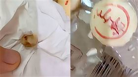 外稿勿用!!一名中國女子爆料，她在月餅中吃出牙齒。（圖／翻攝自微博）