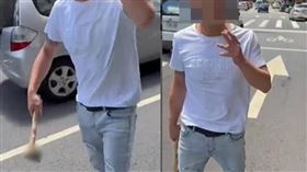 北市驚見斧頭幫！男當街掏斧頭砸騎士　怒嗆「我四海幫大哥」畫面曝
