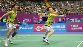▲2024台北公開賽，台灣男雙楊博涵、劉廣珩擊敗麟洋配。（圖／台北羽球公開賽提供）