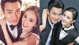 楊冪（右）與劉愷威（左）2018年結束5年婚姻。（圖／翻攝自微博）