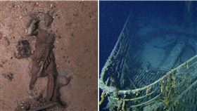 已沉沒112年！鐵達尼號「最新影像」曝　消失38年女神像現身（組合圖／翻攝自RMS Titanic Inc官網）
