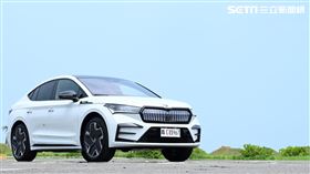 ▲Skoda Enyaq Coupe RS電動跑旅。（圖／鍾釗榛）