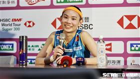 ▲台北羽球公開賽，台灣選手戴資穎止步8強，賽後接受媒體聯訪。（圖／記者劉彥池攝影）