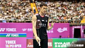 ▲台北羽球公開賽男子單打決賽，台灣選手戚又仁。（圖／記者劉彥池攝影）
