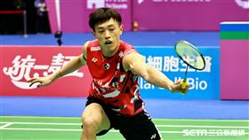 ▲台北羽球公開賽男子單打決賽，台灣選手林俊易。（圖／記者劉彥池攝影）