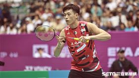 ▲台北羽球公開賽男子單打決賽，台灣選手林俊易。（圖／記者劉彥池攝影）