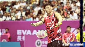 ▲台北羽球公開賽男子單打決賽，台灣選手林俊易。（圖／記者劉彥池攝影）