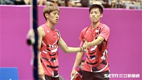 ▲台北羽球公開賽男子雙打決賽，台灣選手李哲輝、楊博軒。（圖／記者劉彥池攝影）