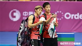 ▲台北羽球公開賽男子雙打決賽，台灣選手李哲輝、楊博軒。（圖／記者劉彥池攝影）