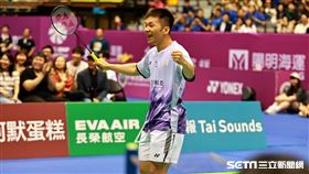 ▲李洋引退儀式，和昔日搭檔王齊麟（左起）、李哲輝和江聿偉對打。（圖／記者劉彥池攝影）