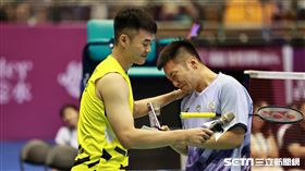 ▲李洋引退儀式，談到和昔日搭檔王齊麟感性落淚。（圖／記者劉彥池攝影）