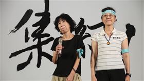 民眾黨挺柯文哲首場集會，陳佩琪（左）、柯美蘭（右）上台。（圖／記者鄭孟晃攝影）