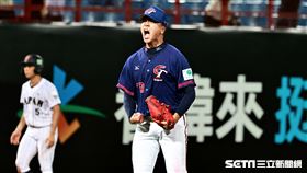 ▲亞洲U18青棒錦標賽冠軍戰，台灣隊投手林鉑濬飆出三振後怒吼。（圖／記者劉彥池攝影）