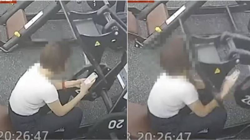 韓女健身滑手機　遭40公斤槓片砸臉腦震盪