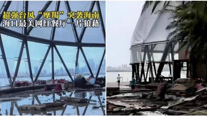 摩羯襲海南島　餐廳全毀、五星飯店牆吹落