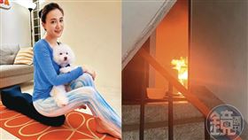 47歲的何妤玟身材窈窕，她曾透露一週運動3到4天，何家人在天母的租屋處，上月24日發生火災，畫面曝光令附近住戶膽戰心驚。何妤玟在社群媒體秀出住家的照片，就是此次火災現場。（翻攝何妤玟臉書、讀者提供）