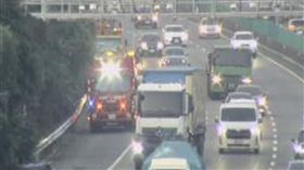 國道3號爆車禍，所幸無人因此傷亡。（圖／翻攝自高公局1968APP）