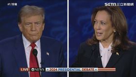 賀錦麗、川普於美東時間10日（台灣時間11日）進行總統大選電視辯論。（圖／AP授權）