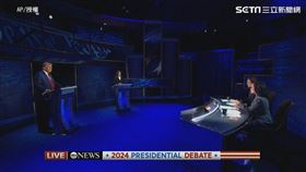 賀錦麗、川普於美東時間10日（台灣時間11日）進行總統大選電視辯論。（圖／AP授權）