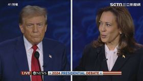 賀錦麗、川普於美東時間10日（台灣時間11日）進行總統大選電視辯論。（圖／AP授權）