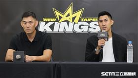 ▲新北國王媒體日，呂政儒和總經理毛加恩接受媒體採訪。（圖／記者劉彥池攝影）