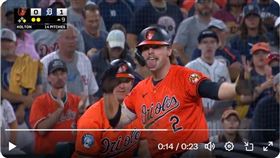 ▲金鶯韓德森（Gunnar Henderson）在9局上2出局敲出三壘安打，毀了老虎的接力「無安打比賽」。（圖／翻攝自MLB推特）