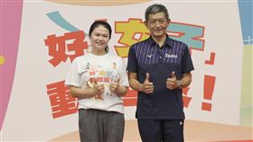 臺北市政府體育局蔡培林副局長與2024巴黎奧運選手田家榛。（圖／台北市體育局提供）
