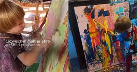 「小小畢卡索」羅蘭特在家中畫室創作。（圖／翻攝自Instagram／laurents.art）

