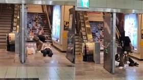 北市地下街Y13出口日前發生一起糾紛事故，白衣男無辜遭拖行暴打。（圖／翻攝自允中鄭IG）