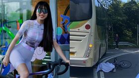 中國,單車,網紅,海莉子Hayley,香港大嶼山,旅遊巴士,車禍