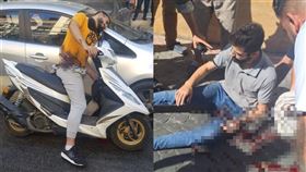 疑為真主黨份子腰間呼叫器突然爆炸受傷。(圖/翻攝Ｘ@Osint613)