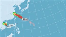 熱帶性低氣壓TD18 圖／中央氣象署