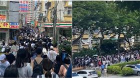 淡水 正中午擠滿學生