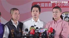 ▲台北市長蔣萬安與基隆市長謝國樑出席基隆親子照護平台曁室內兒童樂園成果展後受訪回應時事