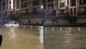 高雄楠梓交流道大淹水。（圖／Threads@doris._1996授權提供）